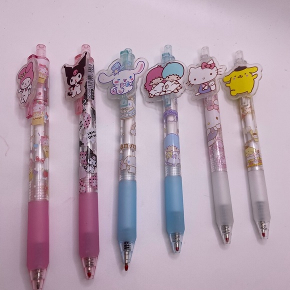 Hello Kitty 6 Pack Kawaii Ball Point .05 mm pens- Black Ink - Picture 4 of 5
